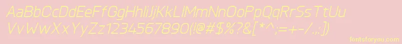 フォントKnulItalic – 黄色のフォント、ピンクの背景