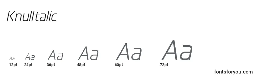 Размеры шрифта KnulItalic