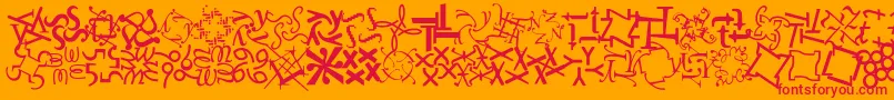 Police DementiabRegular – polices rouges sur fond orange