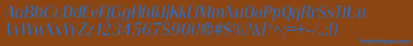 Шрифт GrenoblelhItalic – синие шрифты на коричневом фоне