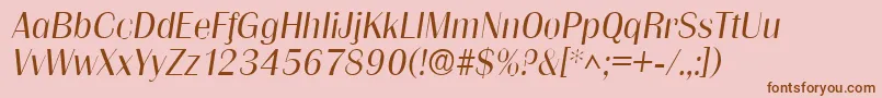 Шрифт GrenoblelhItalic – коричневые шрифты на розовом фоне