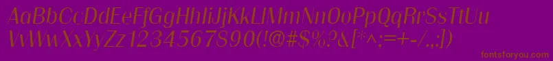 Шрифт GrenoblelhItalic – коричневые шрифты на фиолетовом фоне