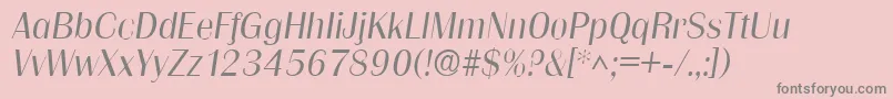 フォントGrenoblelhItalic – ピンクの背景に灰色の文字