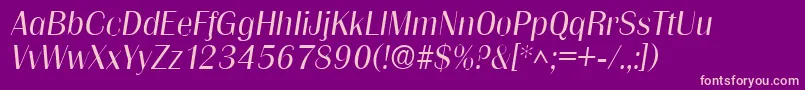 GrenoblelhItalic Font – Pink Fonts on Purple Background