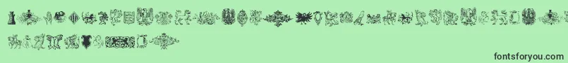 Intellectaheraldics Font – Black Fonts on Green Background