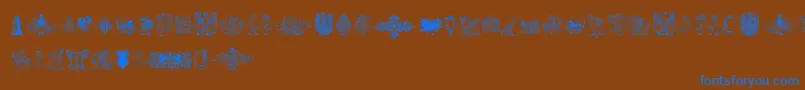 Intellectaheraldics Font – Blue Fonts on Brown Background