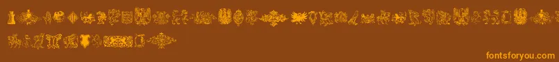 Intellectaheraldics Font – Orange Fonts on Brown Background
