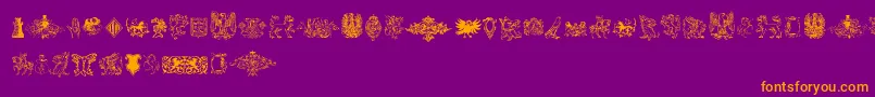 Intellectaheraldics Font – Orange Fonts on Purple Background