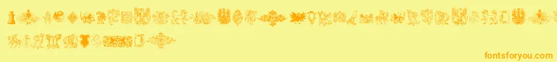 Intellectaheraldics Font – Orange Fonts on Yellow Background