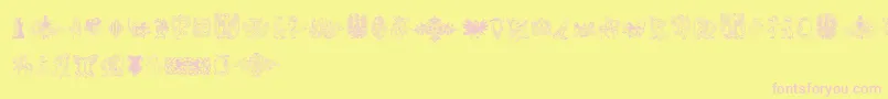 Intellectaheraldics Font – Pink Fonts on Yellow Background