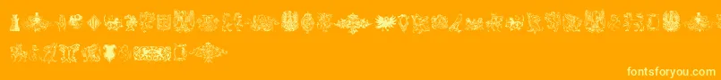 Intellectaheraldics Font – Yellow Fonts on Orange Background
