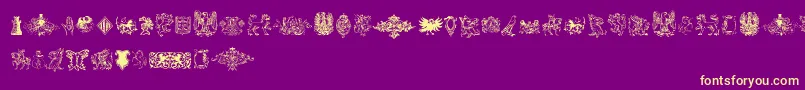 Intellectaheraldics Font – Yellow Fonts on Purple Background
