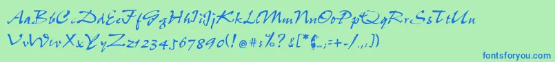 フォントPepsi – 青い文字は緑の背景です。