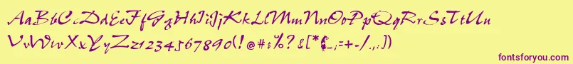 Pepsi Font – Purple Fonts on Yellow Background