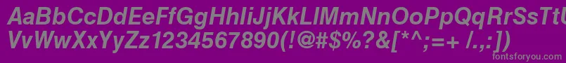 HelveticaCyrillicBoldInclined Font – Gray Fonts on Purple Background