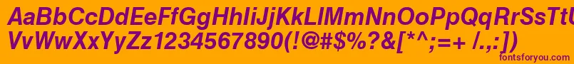 HelveticaCyrillicBoldInclined Font – Purple Fonts on Orange Background