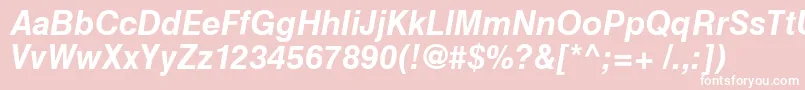 HelveticaCyrillicBoldInclined Font – White Fonts on Pink Background