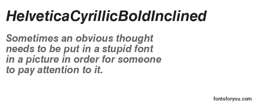 Czcionka HelveticaCyrillicBoldInclined