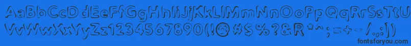 Distro2Squidgey Font – Black Fonts on Blue Background