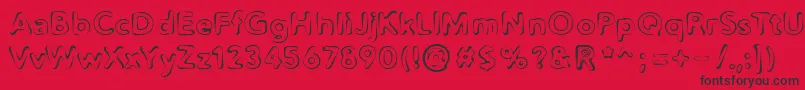 fuente Distro2Squidgey – Fuentes Negras Sobre Fondo Rojo