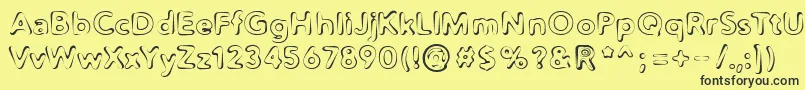 Distro2Squidgey Font – Black Fonts on Yellow Background