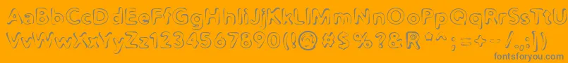 Distro2Squidgey-Schriftart – Graue Schriften auf orangefarbenem Hintergrund