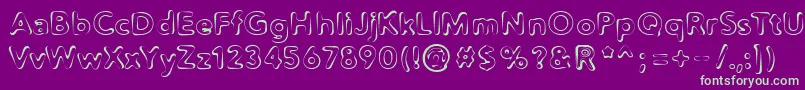 Distro2Squidgey Font – Green Fonts on Purple Background