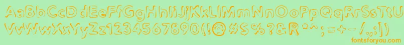 Distro2Squidgey Font – Orange Fonts on Green Background