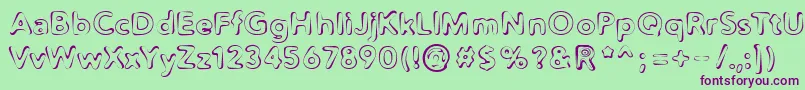 Fonte Distro2Squidgey – fontes roxas em um fundo verde