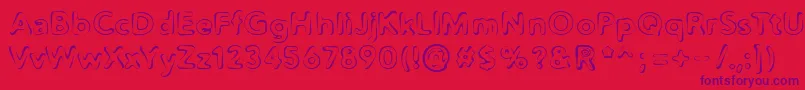 Distro2Squidgey Font – Purple Fonts on Red Background