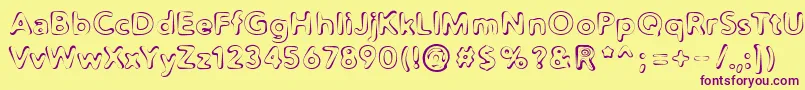 Distro2Squidgey Font – Purple Fonts on Yellow Background