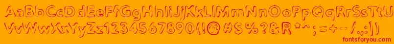 fuente Distro2Squidgey – Fuentes Rojas Sobre Fondo Naranja