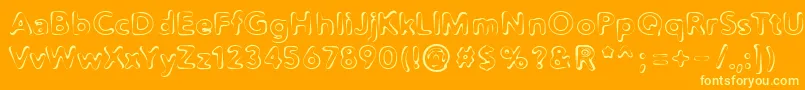 Distro2Squidgey Font – Yellow Fonts on Orange Background