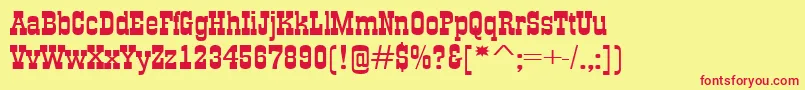 GildiaexpRegular Font – Red Fonts on Yellow Background