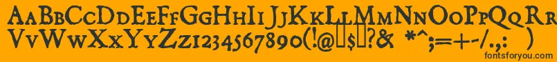 Domisc Font – Black Fonts on Orange Background