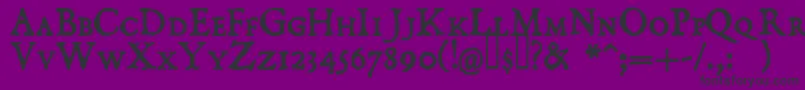 Domisc-fontti – mustat fontit violetilla taustalla