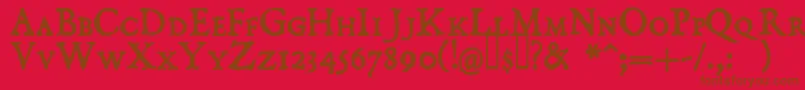 Domisc Font – Brown Fonts on Red Background