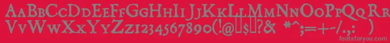 Domisc Font – Gray Fonts on Red Background