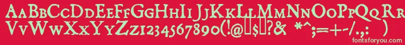 Domisc Font – Green Fonts on Red Background