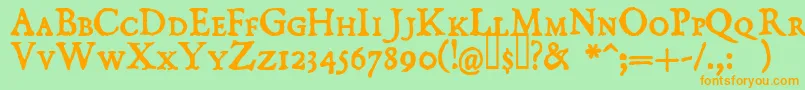 Domisc Font – Orange Fonts on Green Background