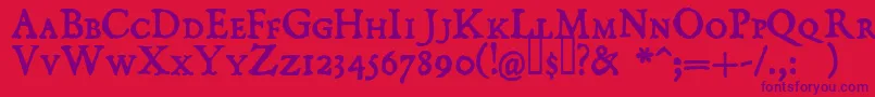 Domisc Font – Purple Fonts on Red Background