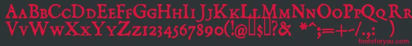 Domisc Font – Red Fonts on Black Background