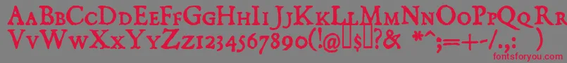 Domisc Font – Red Fonts on Gray Background