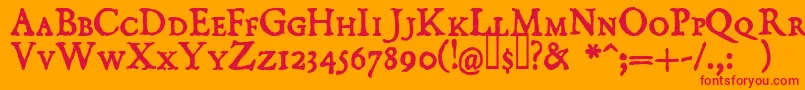 Domisc Font – Red Fonts on Orange Background