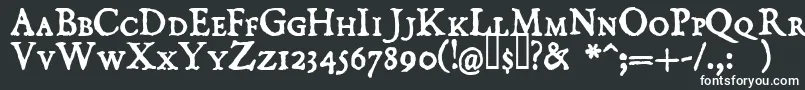 Domisc-Schriftart – Weiße Schriften auf schwarzem Hintergrund