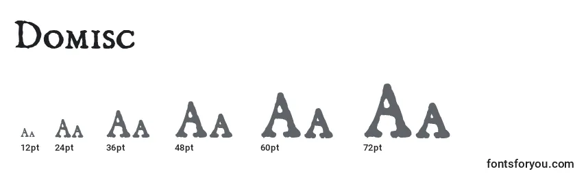 Размеры шрифта Domisc
