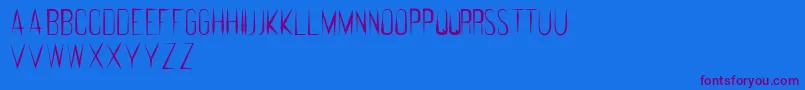 Czcionka FeralRegular – fioletowe czcionki na niebieskim tle