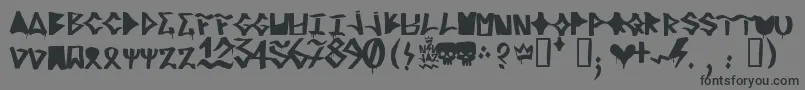 Czcionka RifrediRudeBoy – czarne czcionki na szarym tle