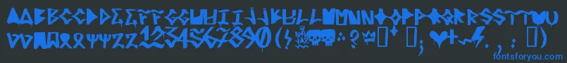 RifrediRudeBoy Font – Blue Fonts on Black Background