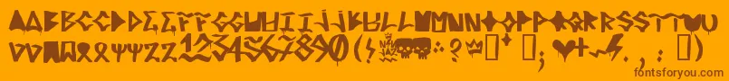 RifrediRudeBoy Font – Brown Fonts on Orange Background